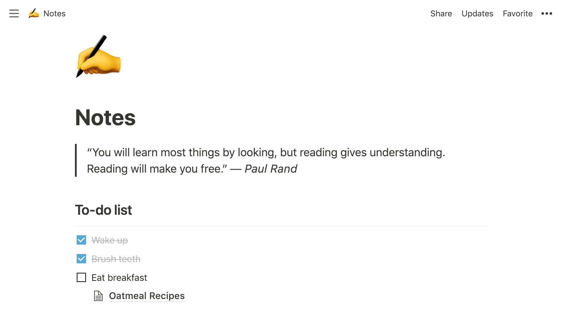 Capture d’écran Notion