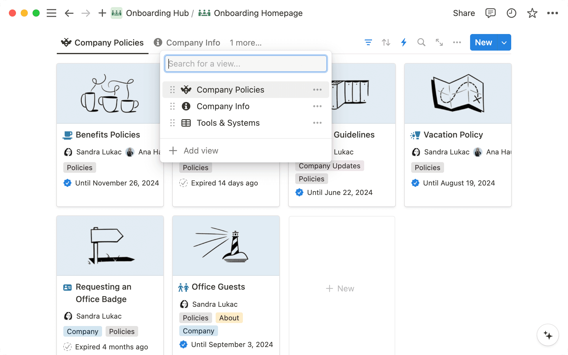 Visualizações podem ajudar a organizar as informações do wiki.