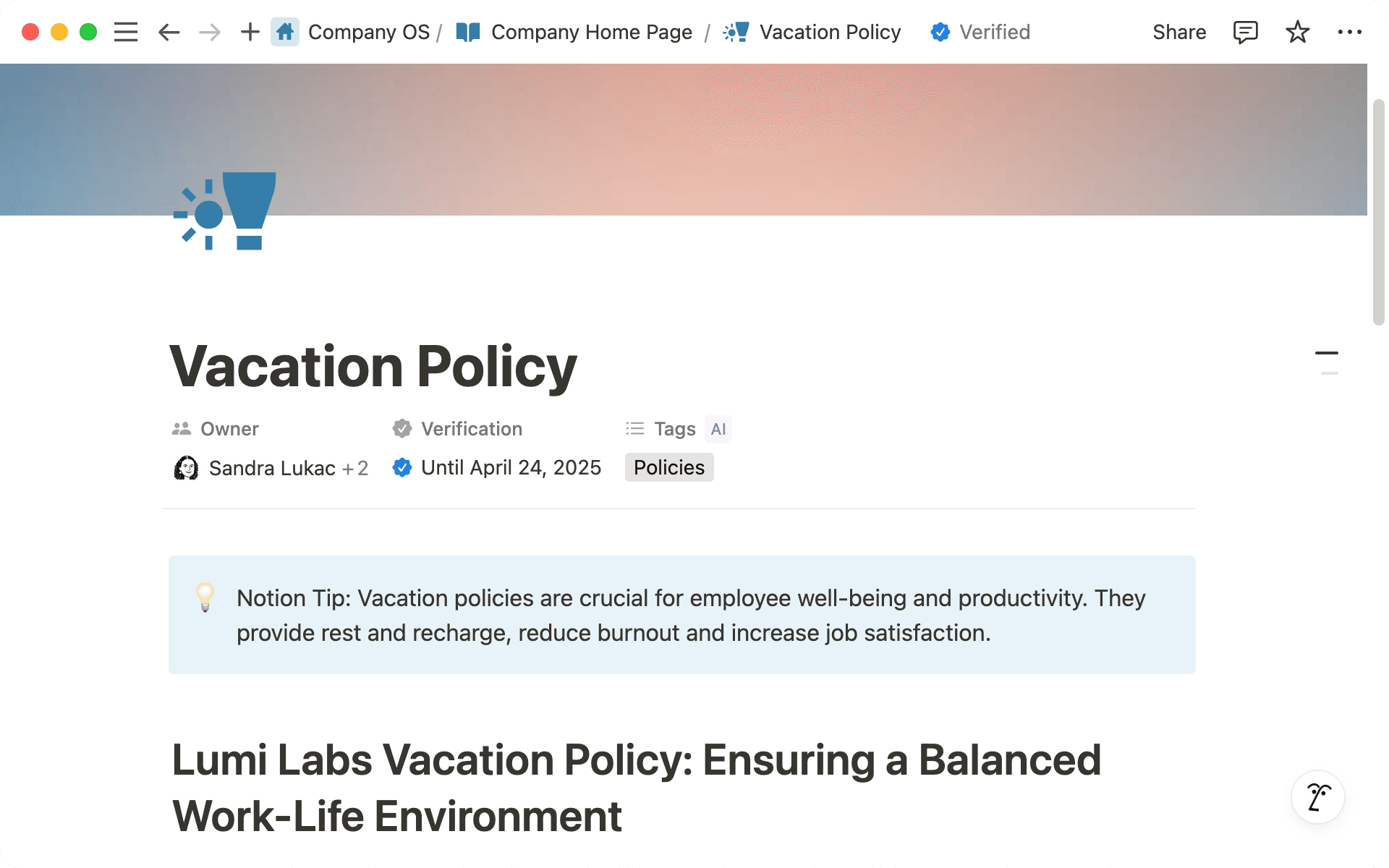 Verifique o conteúdo do seu espaço de trabalho para mostrar que está atualizado. Você pode definir períodos de verificação por um tempo específico ou por tempo indeterminado.