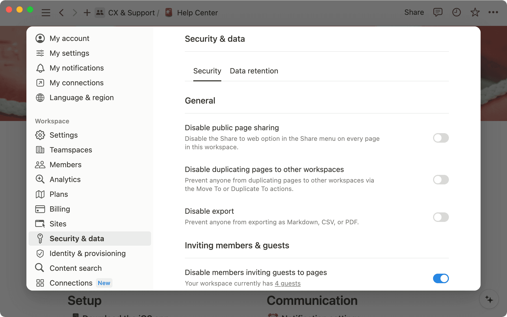 Workspace owners can decide how pages in their workspace are shared.