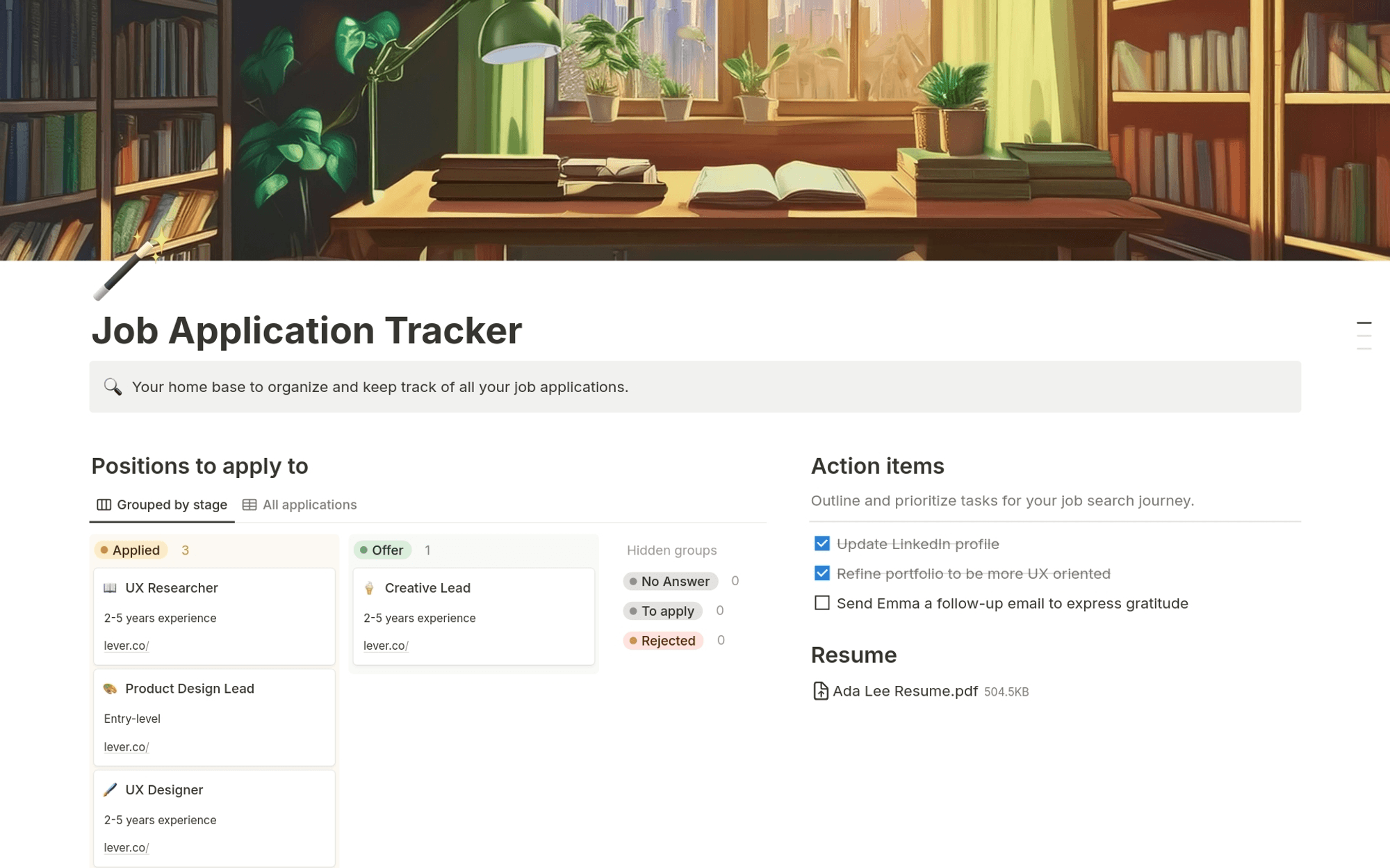 Duplique nosso modelo de rastreador de candidaturas →