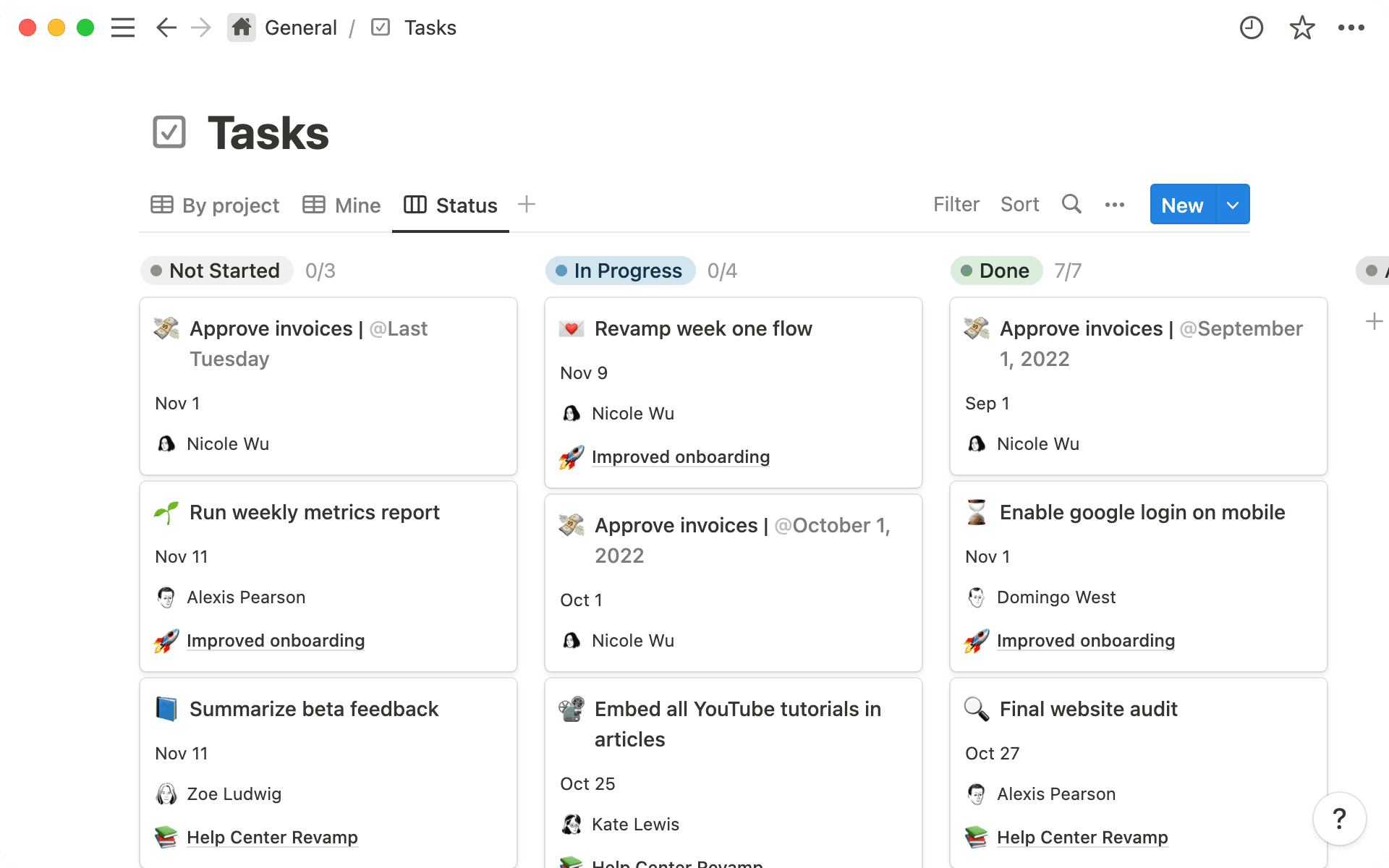 重複範本可用來在資料庫中自動產生任務,並將任務指派給任一成員,以減少管理開銷。