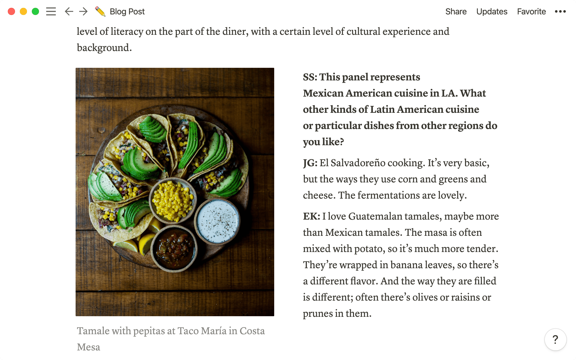 Texto, imagens, links externos, colunas e muito mais, tudo na sua postagem de blog no Notion.