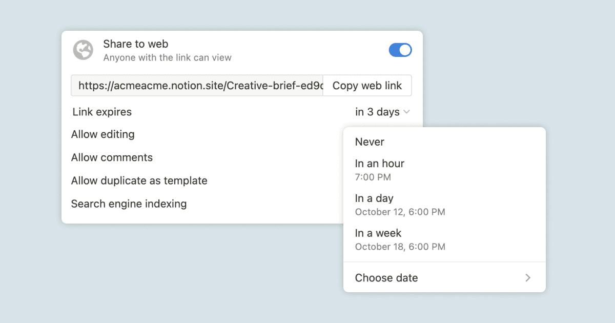 Pages publiques qui expirent automatiquement, et autres nouveautés