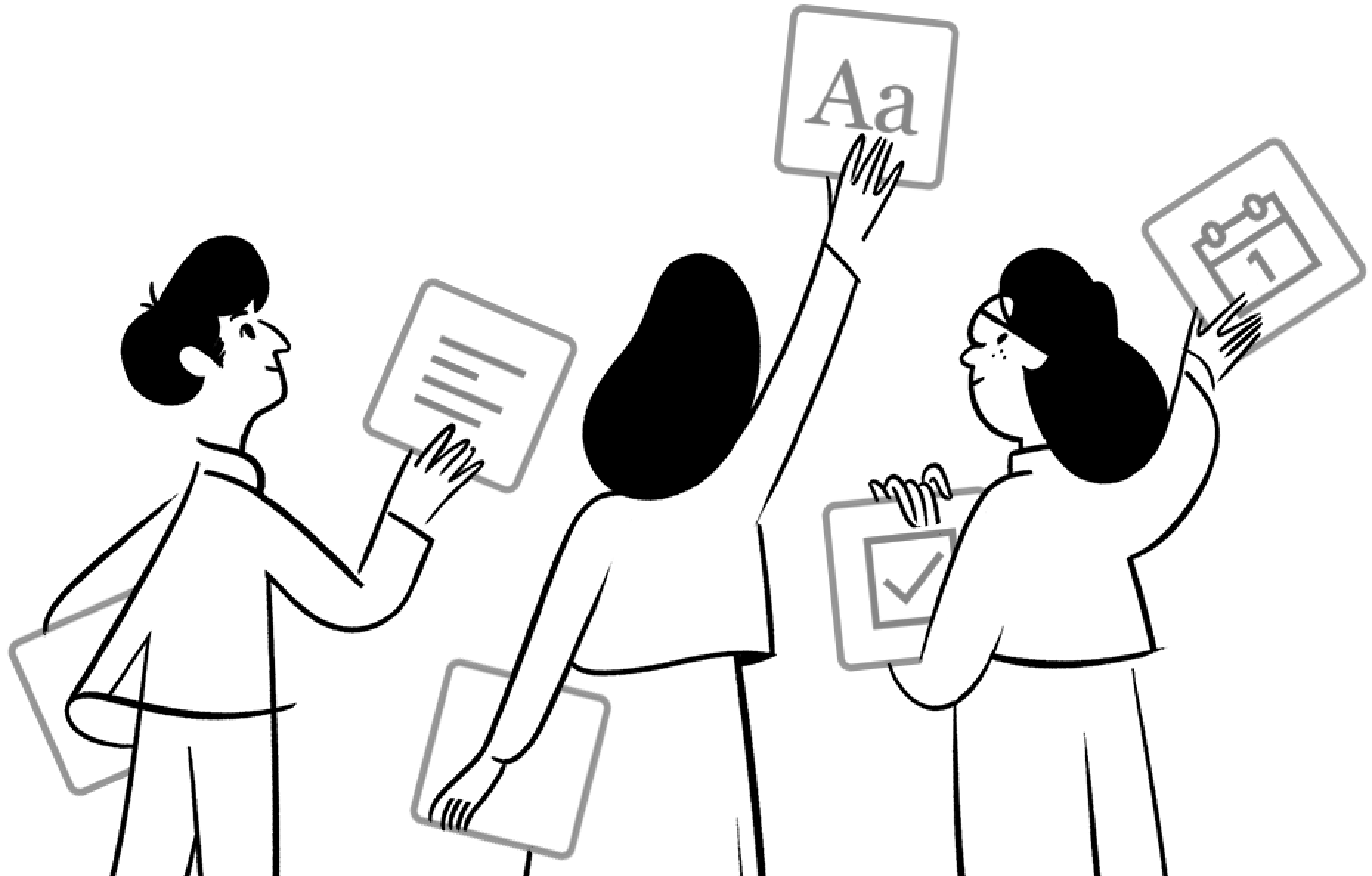 Visuel de personnes tenant des cartes