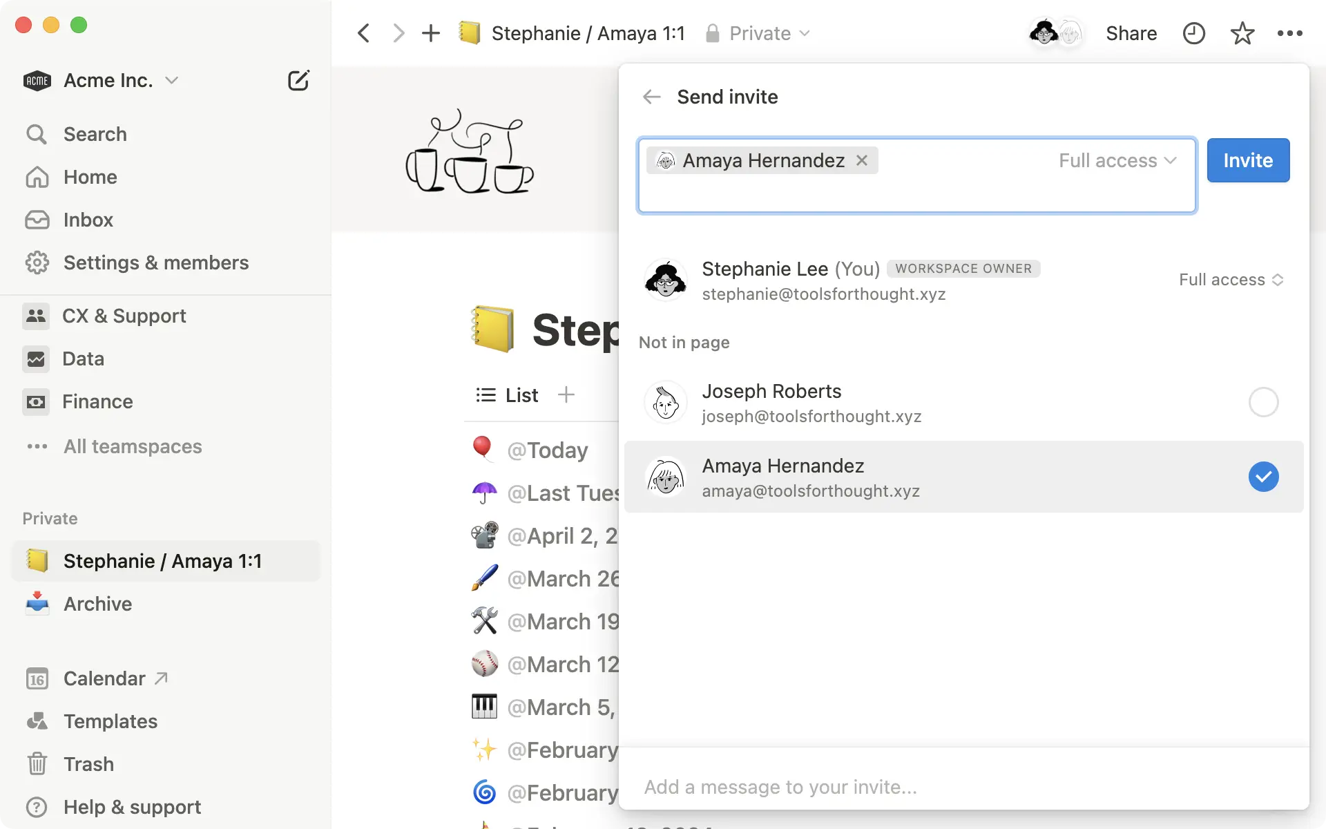 共享與權限 - 與團隊成員共享