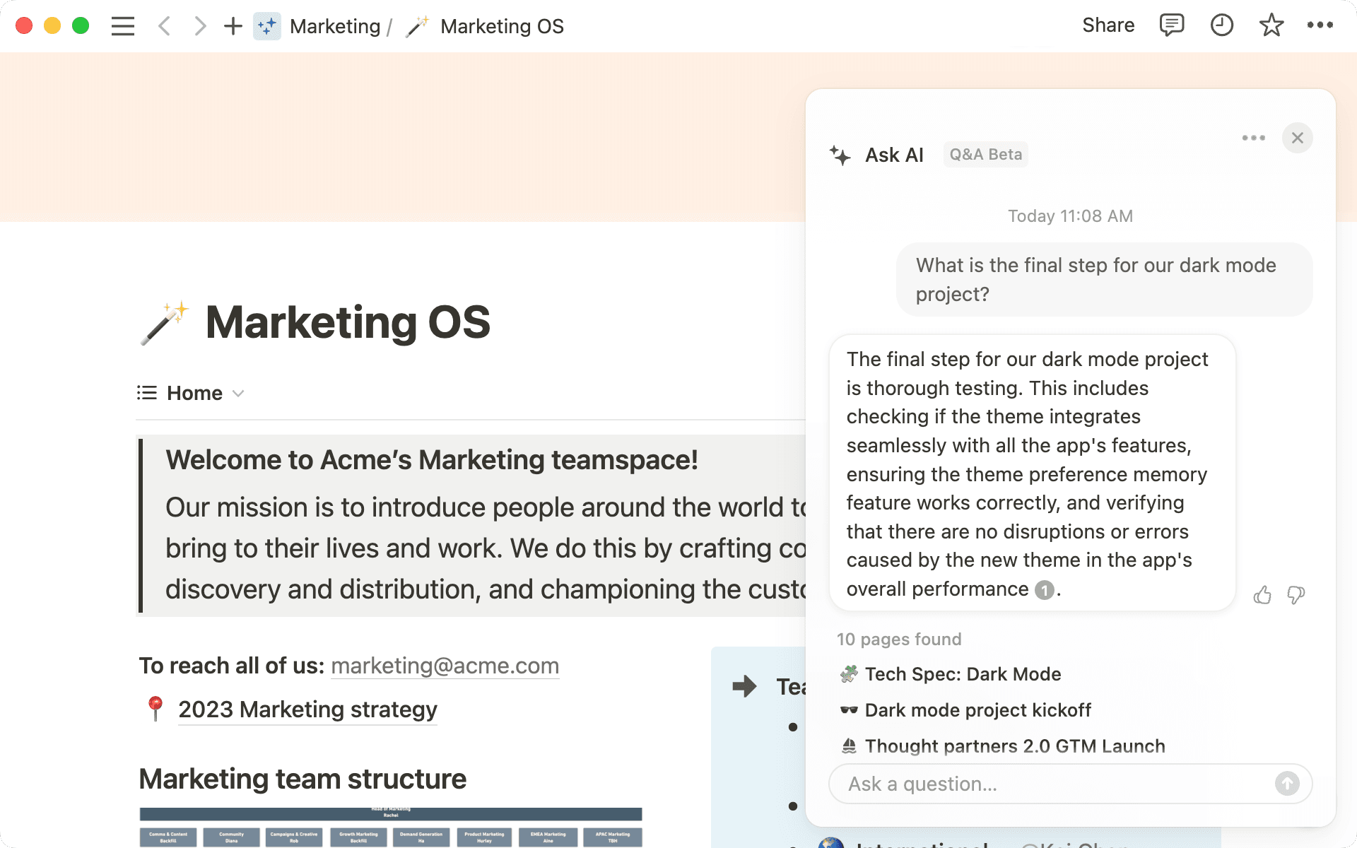 Bannière : comment Notion Q&A trouve des réponses