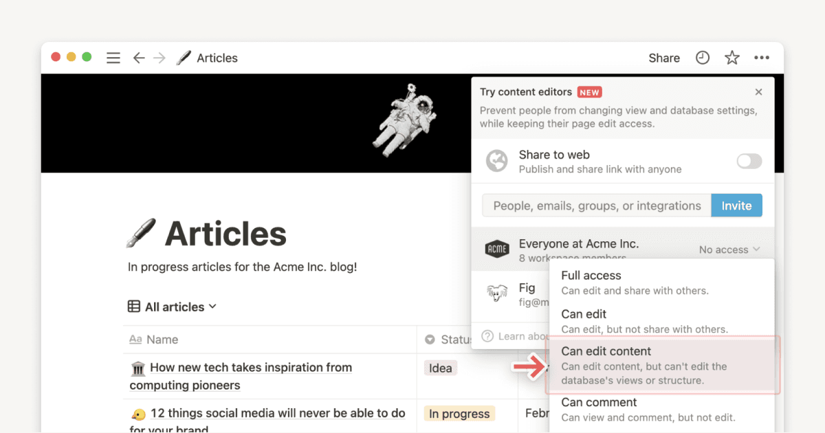 Nouvelles autorisations de bases de données 🔒
