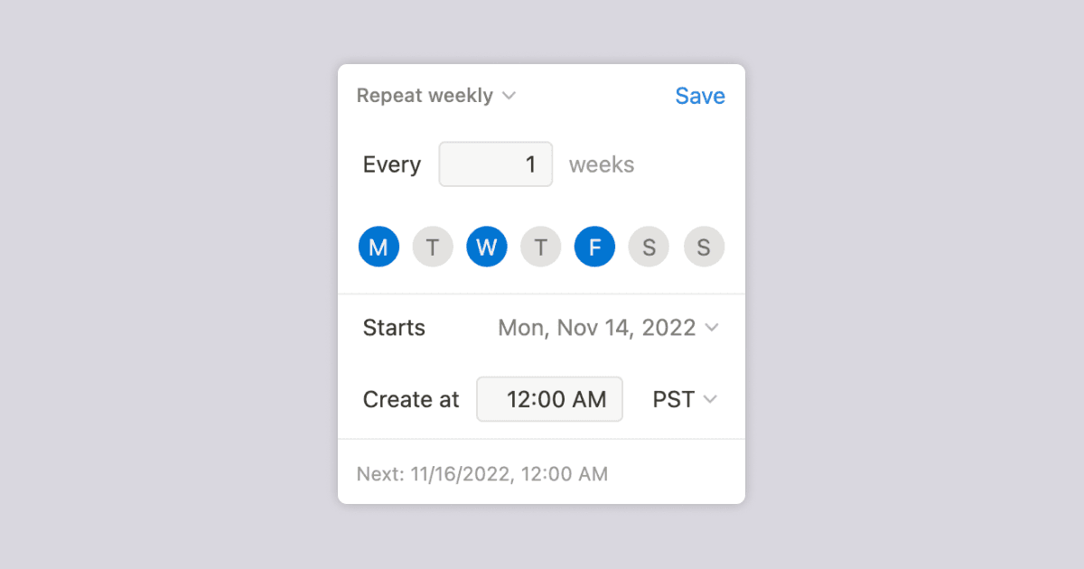 Tâches récurrentes, notes de réunion et mises à jour