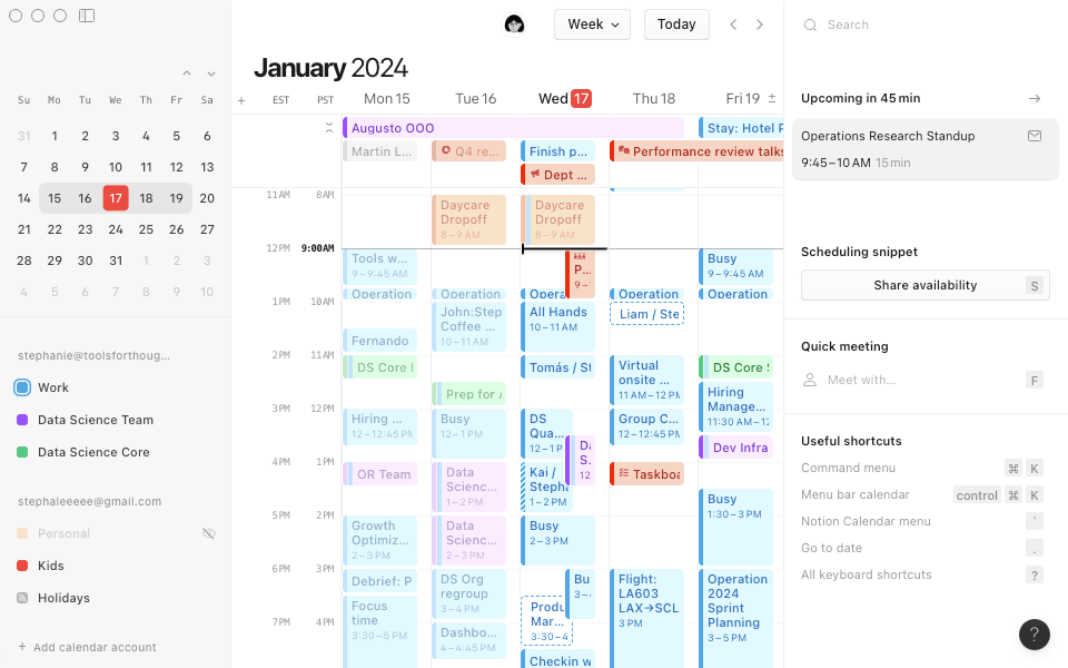 Notion Calendar vous permet de gérer votre temps et vos tâches, au même endroit.