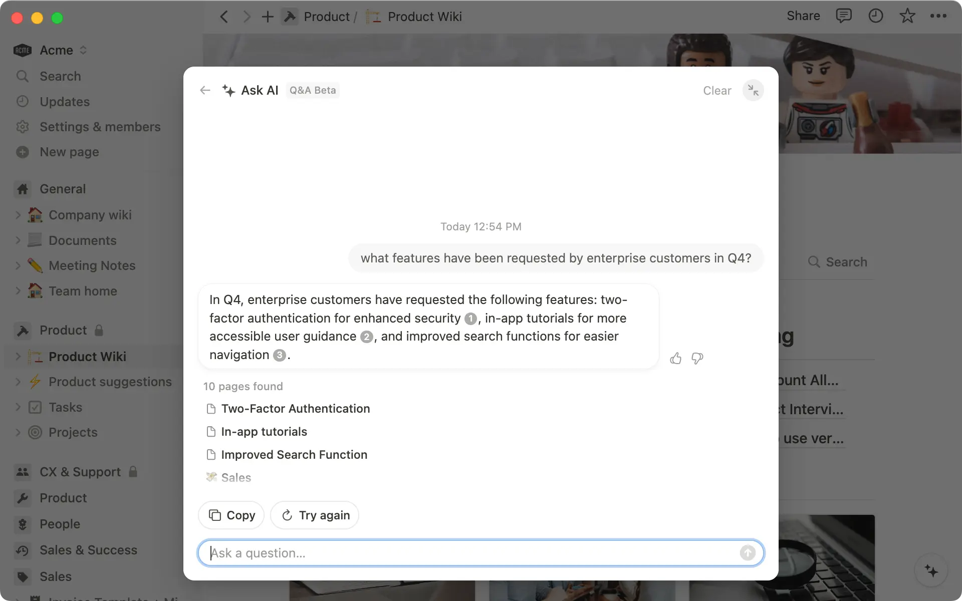 Sintetize rapidamente várias páginas de pesquisas com usuários em insights intuitivos.