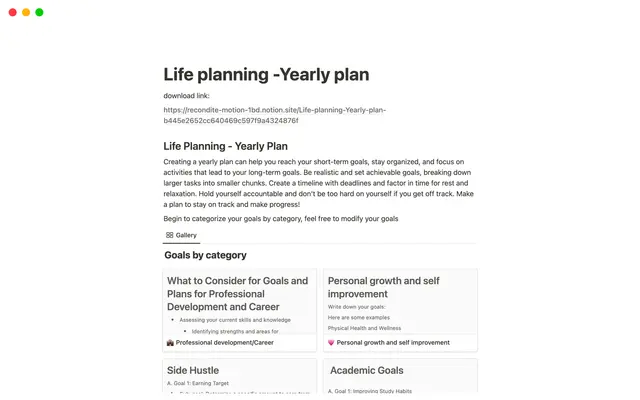 Yearly  Life Organizer