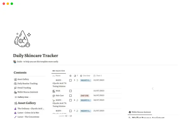 Daily Skincare Tracker